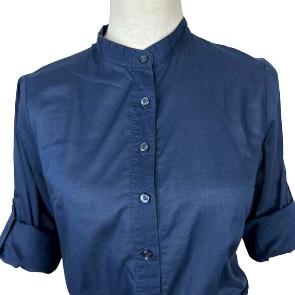 Calypso St. Barth x Target Navy Blue Cinch Waist 3/4 Sleeve Tunic Coverup Top - Picture 4 of 9